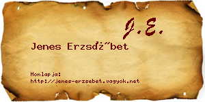 Jenes Erzsébet névjegykártya